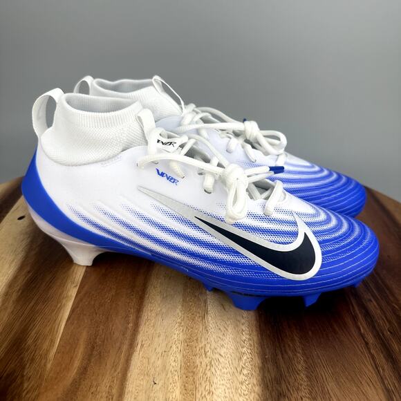 Nike Zoom Air Vapor Pro 1 Football Cleats White Blue Men's Size 8 FB3298-101 - Picture 1 of 7